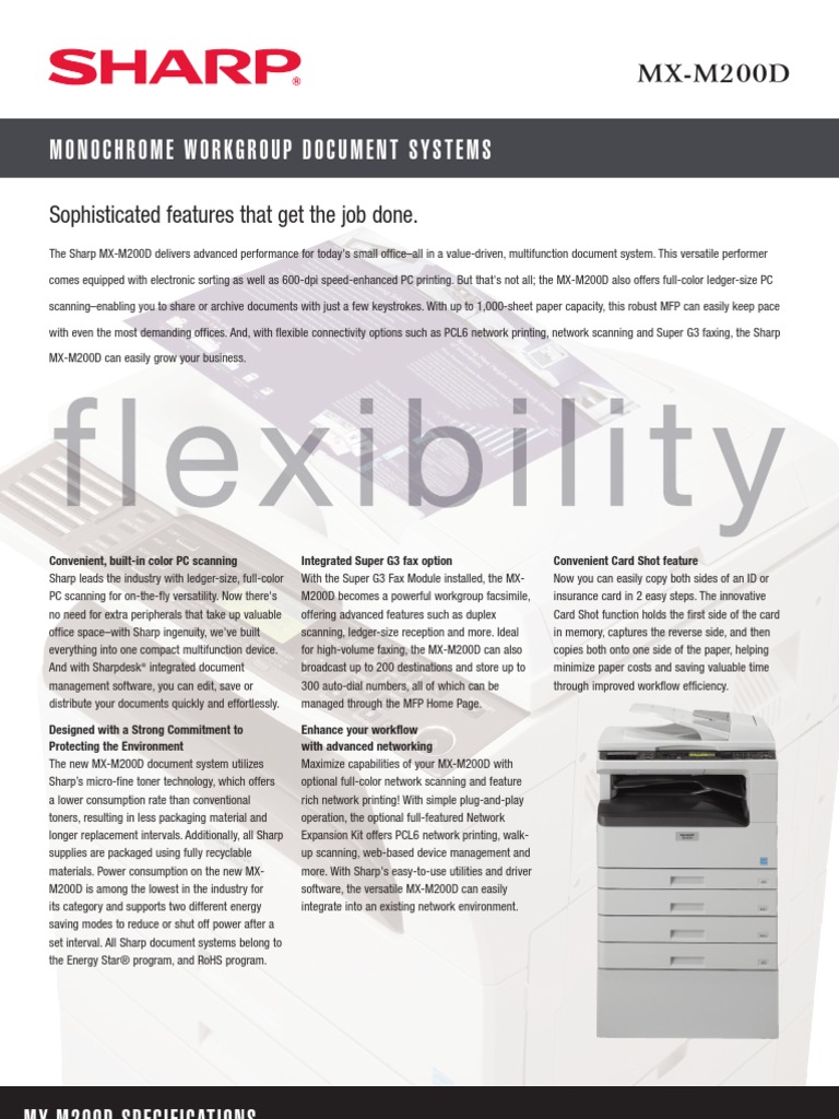 mx-m200d scanner